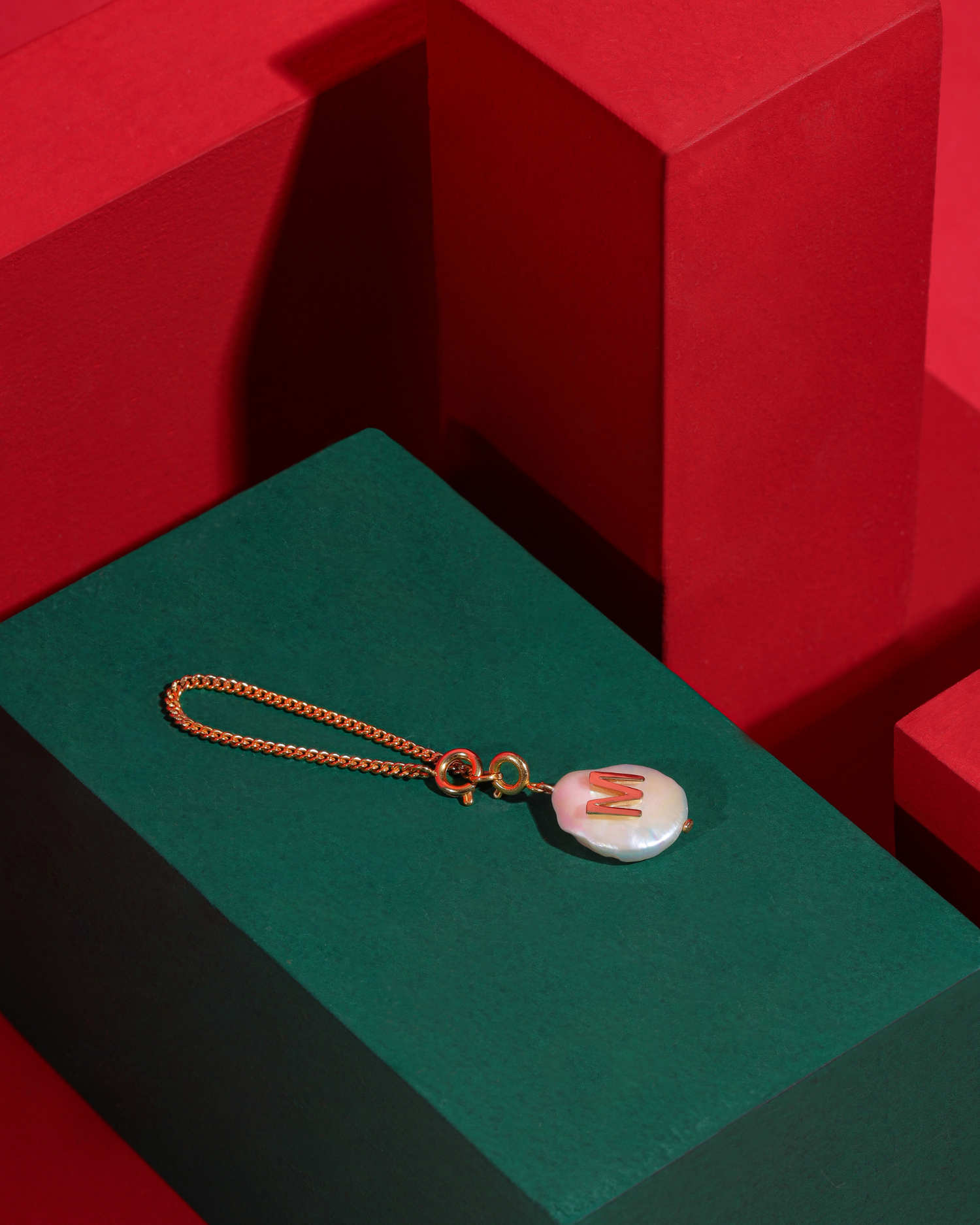 Initial Pearl Watch Charm