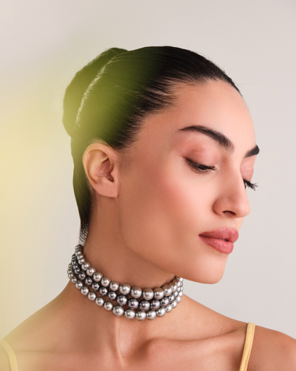 Graded Dark/Light Silver Pearl Choker