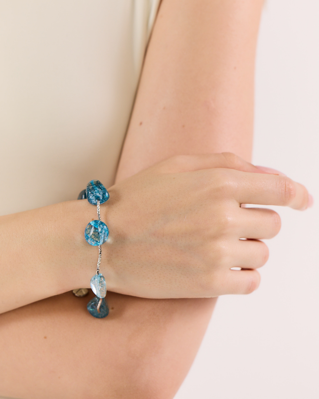 Piped Blue Tumbles Bracelet