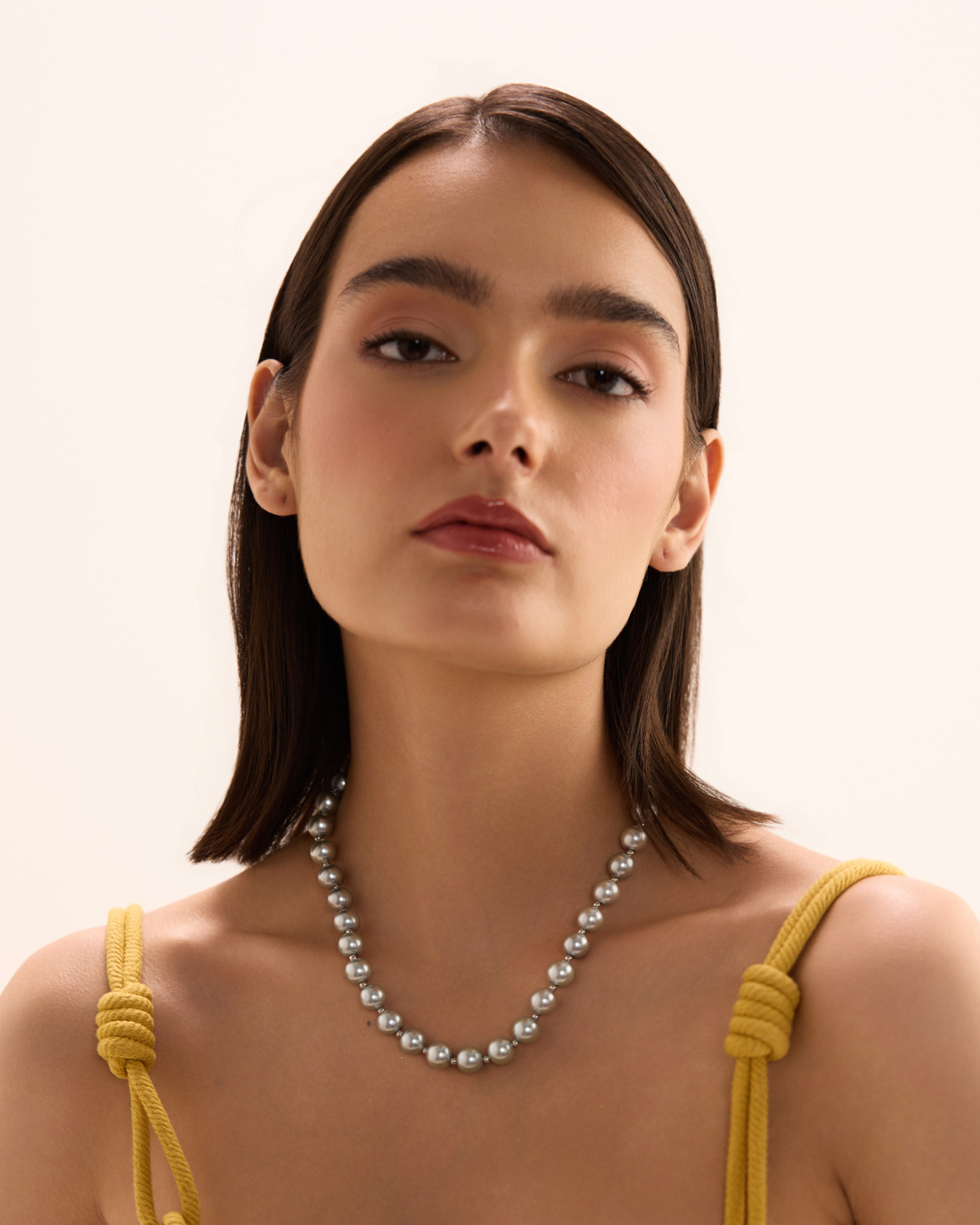 Classic Bandel Pearl Necklace - Silver