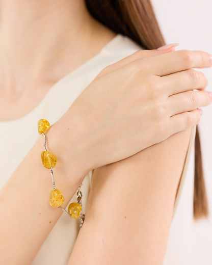 Piped Yellow Tumbles Bracelet