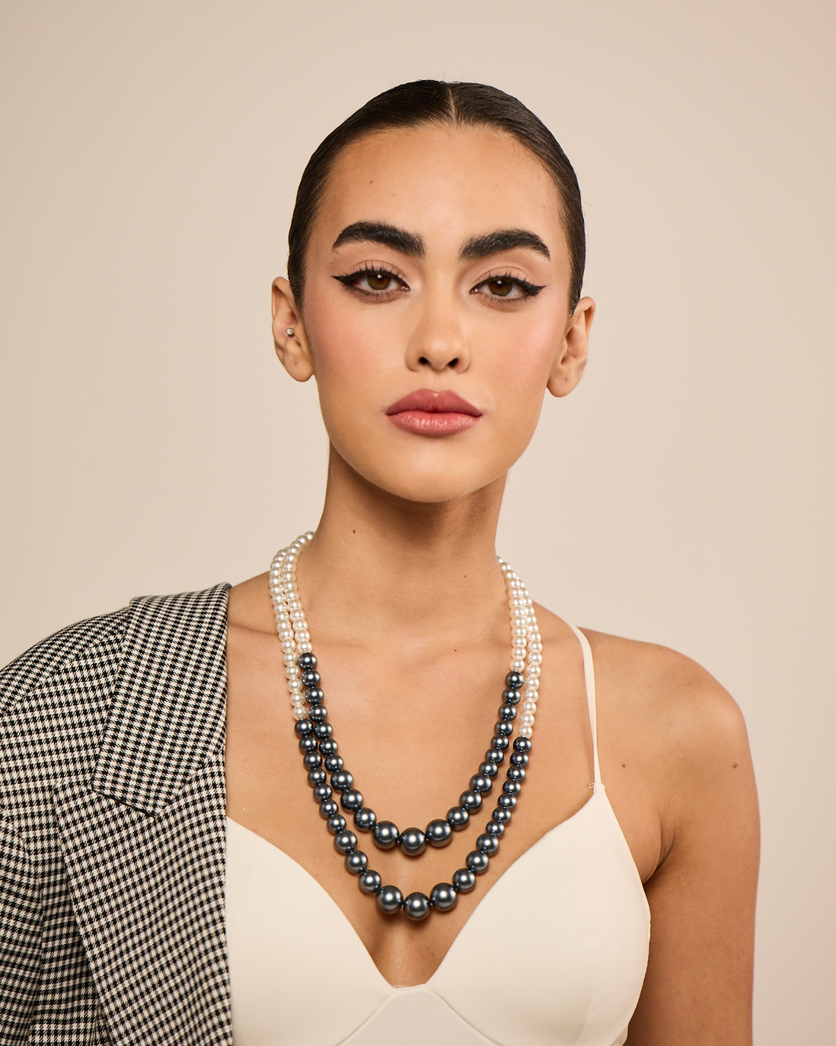 Double Graded Ombre Necklace - Dark Silver