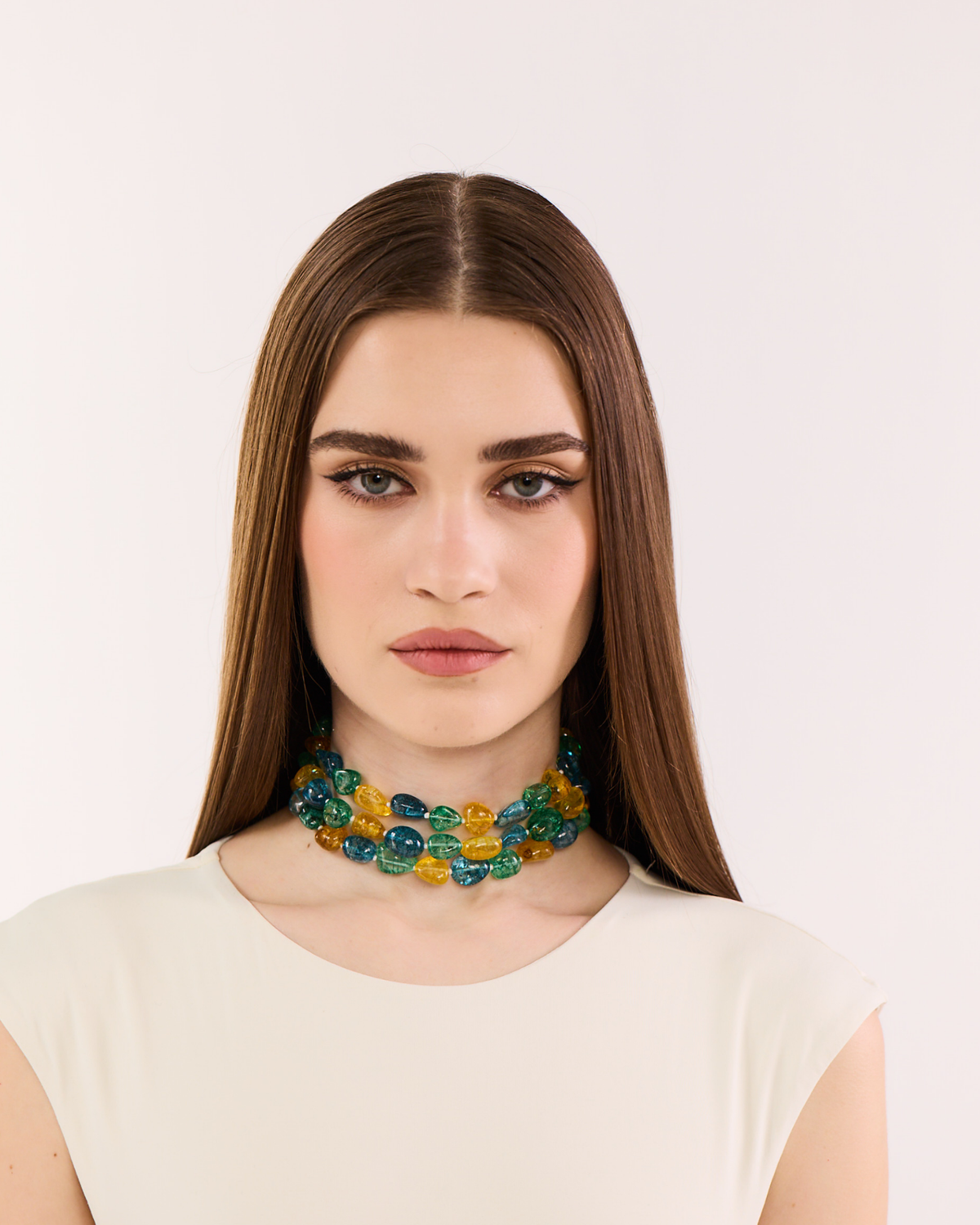 Mixed Tumbles Choker (3 Lines)
