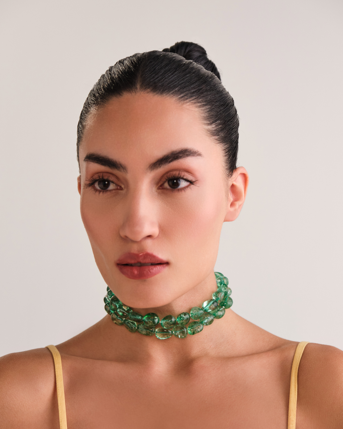 Emerald Green Choker - 2 Lines