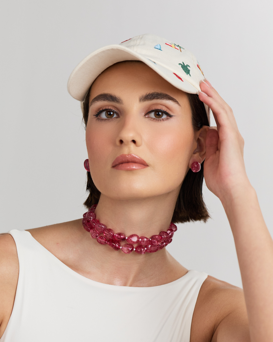 Red Tumbles Choker (2 Lines)