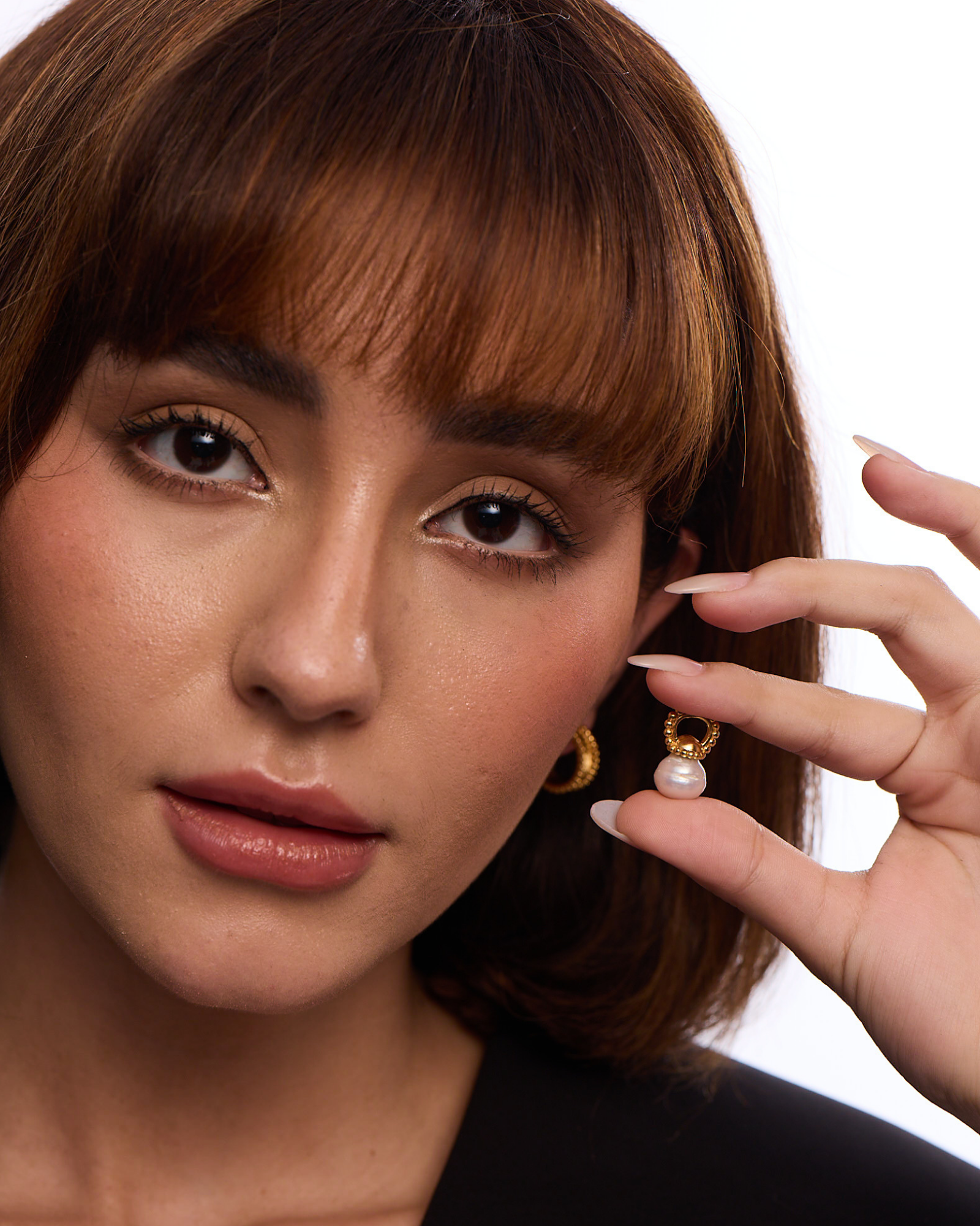 Oyster Baroque Pearl Hoops