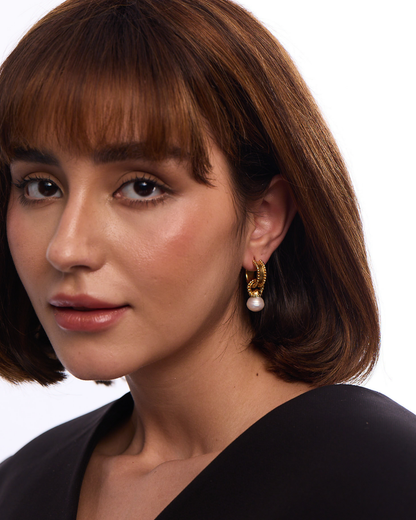 Oyster Baroque Pearl Hoops