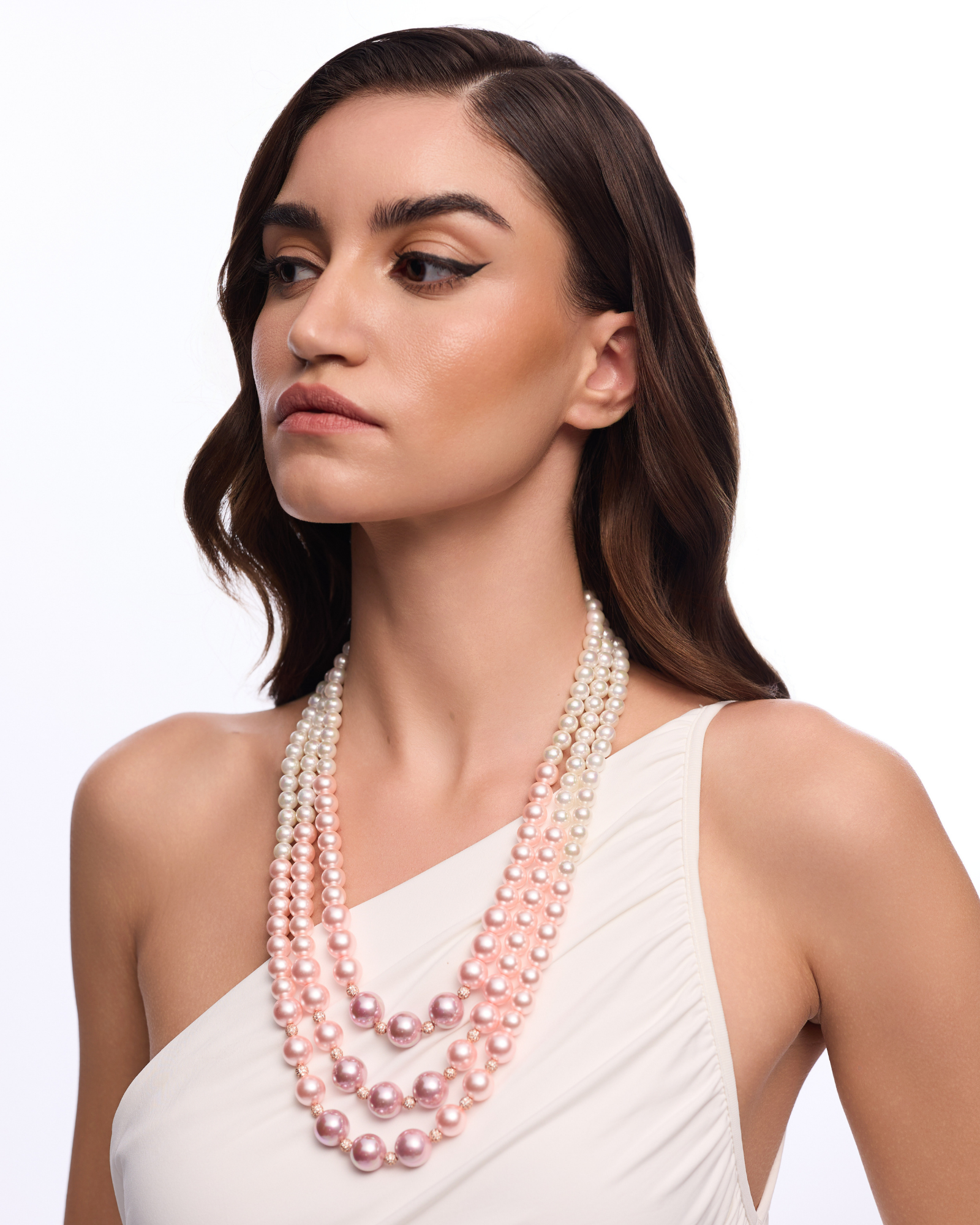 Triple Graded Ombre Necklace - Pink