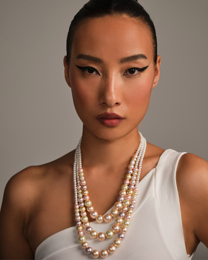 Triple Layered Multicoloured Necklace