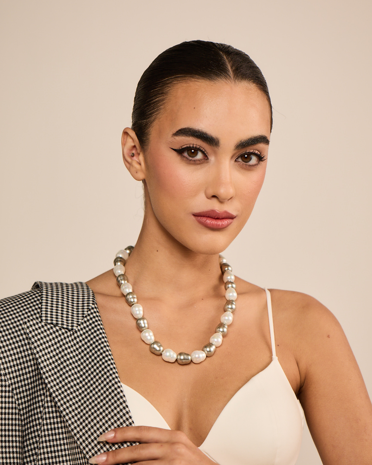 Statement Ovals - Silver &amp; White