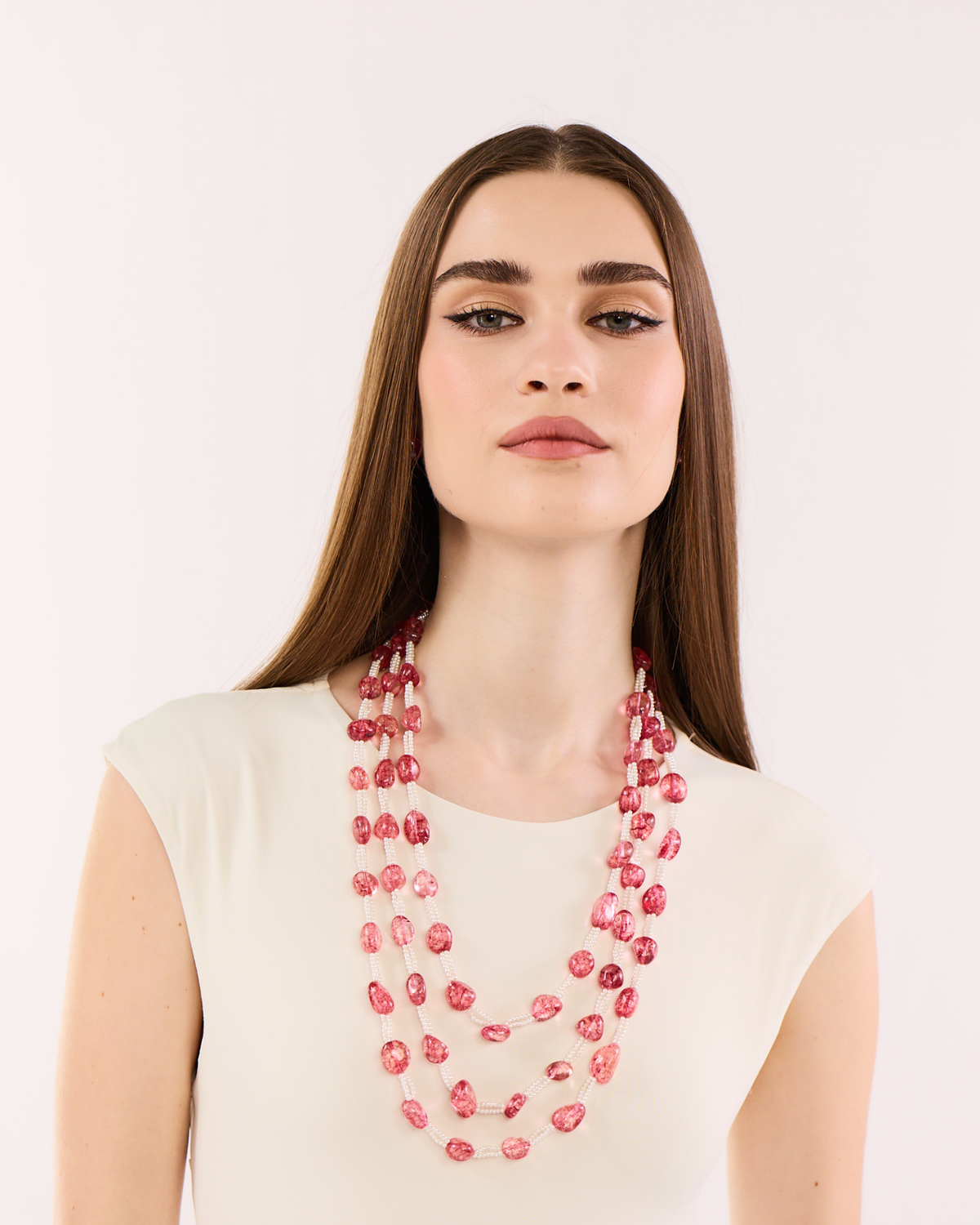 Red Statement Bunched Tumbles (3 Lines)