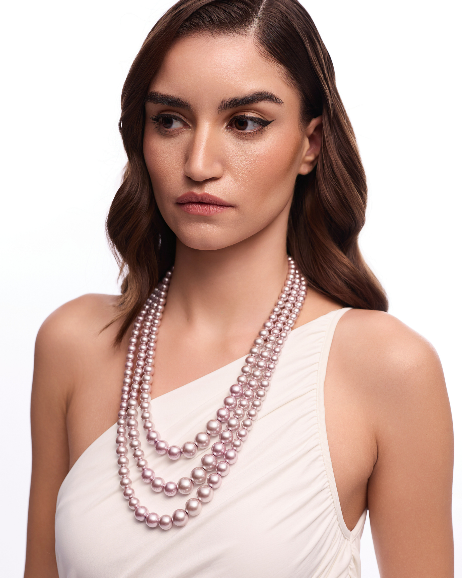 Triple Graded Necklace - Purple