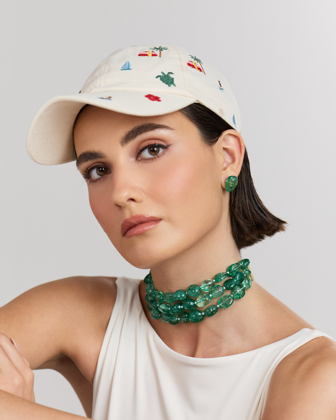 Green Tumble Choker (3 Lines)