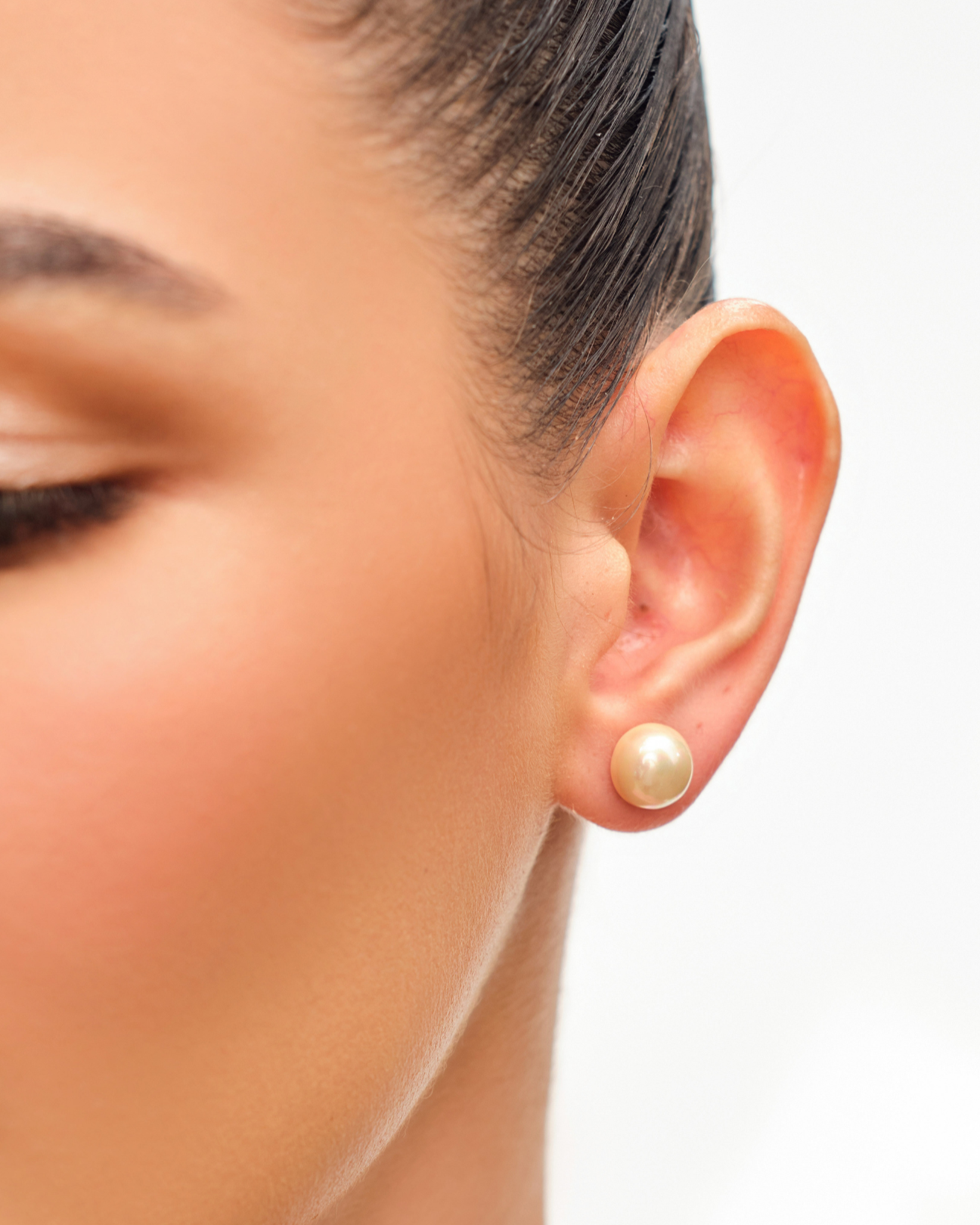 10mm Pearl Studs - Peach