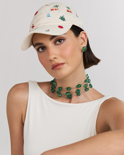 Piped Green Tumbles Choker