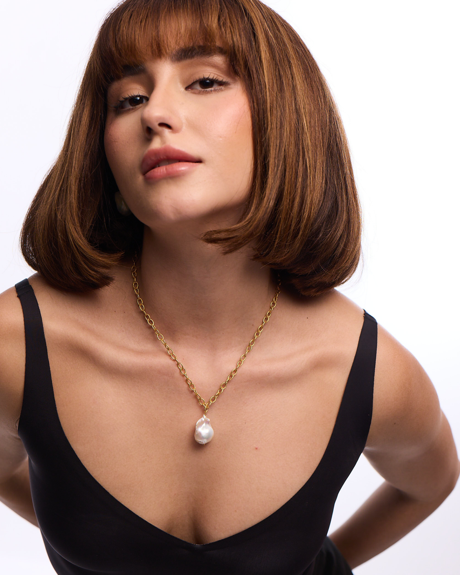 Baroque Linked Pearl Pendant