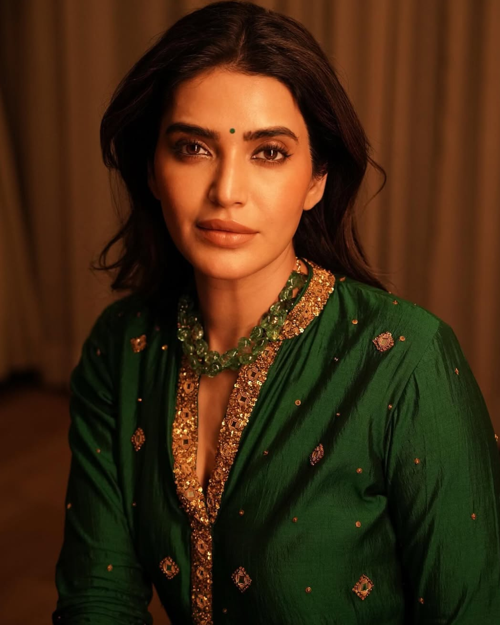 Emerald Green Choker - 2 Lines