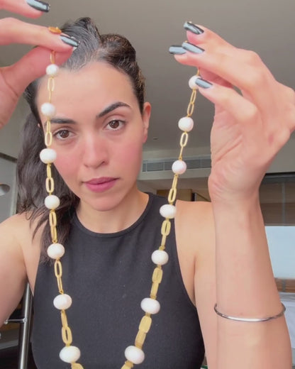 Dainty Linked Pearl Chain