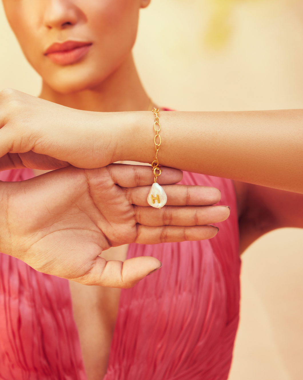 Initial Pearl Bracelet