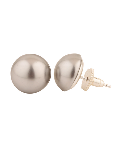 14mm Pearl Studs - Silver