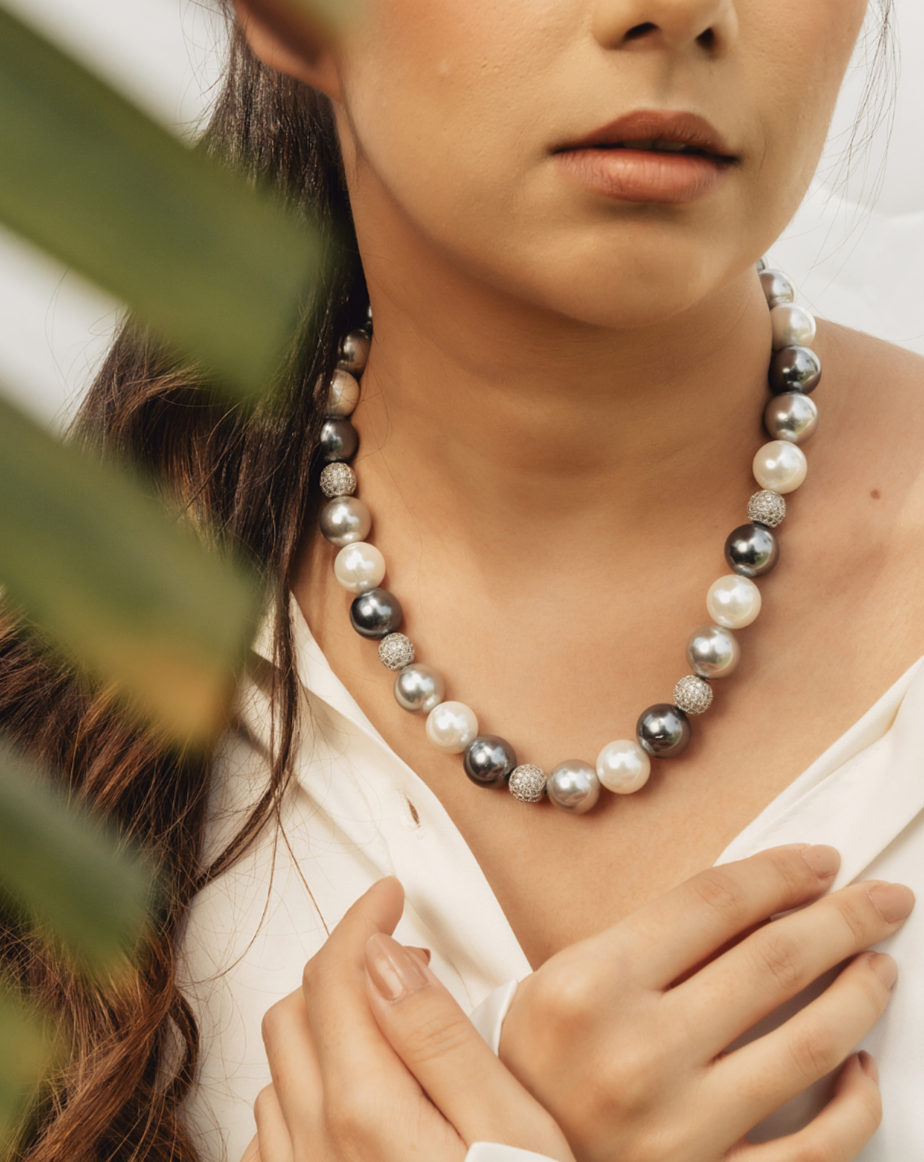 Swarovski Single - Silver, Dark Silver &amp; White - Anaash